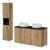 Set mobilier baie 120 cm Skelbolu cu dulap înalt, stejar și negru