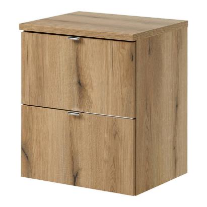 Dulap baie suspendat pentru lavoar 50 cm, stejar, 2 sertare Skelbolu