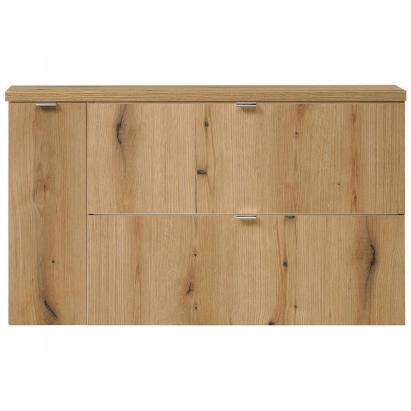 Dulap baie suspendat Skelbolu 100 cm cu blat, aspect stejar