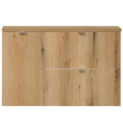 Dulap baie suspendat cu blat 90 cm, aspect stejar, Skelbolu