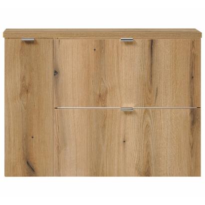 Dulap baie suspendat cu blat 80 cm, aspect stejar, Softclose, Skelbolu