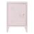 Noptieră metalică roz Inari cu ușă și raft interior, 57 x 40 x 30 cm