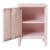 Noptieră metalică roz Inari cu ușă și raft interior, 57 x 40 x 30 cm