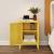 Noptieră metalică Inari galbenă cu ușă și raft interior, 57 x 40 x 30 cm