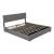 Pat tapițat Juva din cord, cu somieră rabatabilă și ladă, 140x200 cm, gri