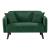 Canapea 2 locuri Midt verde din cord, 132x70x80,5 cm, [en.casa]