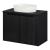 Dulap baie suspendat cu lavoar ceramic, 2 usi, 80 cm, negru