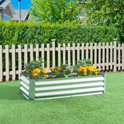 Strat înălțat Celano 120x60x30 cm din oțel galvanizat, argintiu