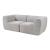 Modular Sofa 2-Sitzer Hurvas Bouclé Grau [en.casa]