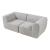 Modular Sofa 2-Sitzer Hurvas Bouclé Grau [en.casa]