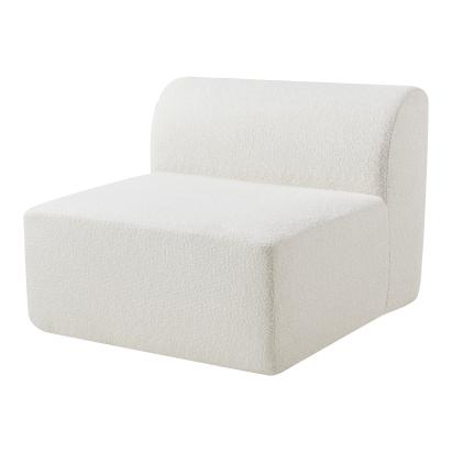 Sofa-Modul Hurvas Mittelelement Bouclé Cremeweiß [en.casa]