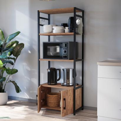 Küchenregal Arhuni 139x56x30 cm Eichenoptik [en.casa]