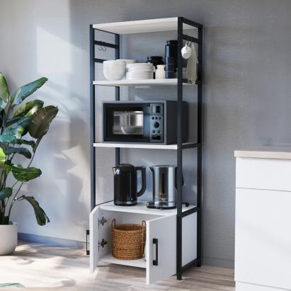 Küchenregal Arhuni 139x56x30 cm Weiß [en.casa]