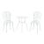 Set bistro de grădină Lupsam, 3 piese, aluminiu turnat, alb