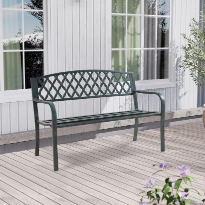 Banca de grădină din oțel Opsasar 127x53,5x88 cm gri închis