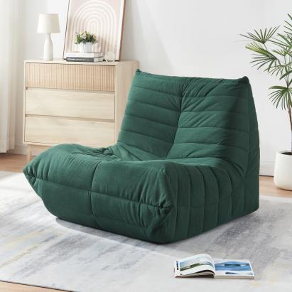 Fotoliu de podea verde din cord Kodsø, ergonomic, 75x90x100 cm