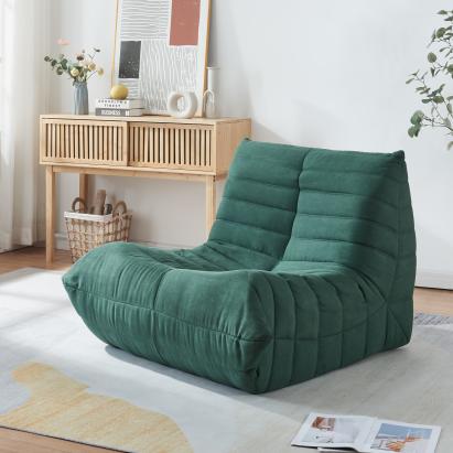 Fotoliu de podea Kodsø verde din microfibră, 75x90x100 cm