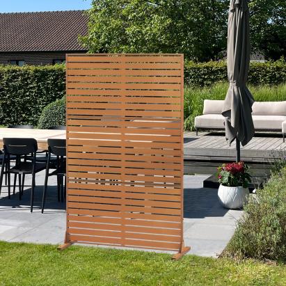 Paravan grădină din oțel Corten Nodepp 180x120 cm, aspect rugină decorativă