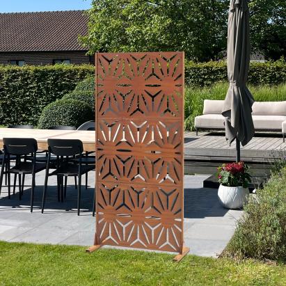 Paravan decorativ de grădină Kilsturd din oțel Corten 180x90 cm