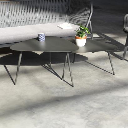 Satztisch 2-tlg. Aymavilles Stahl Anthrazit [casa.pro]