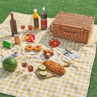 Cos de picnic Brindisi pentru 4 persoane, cu patura si set complet