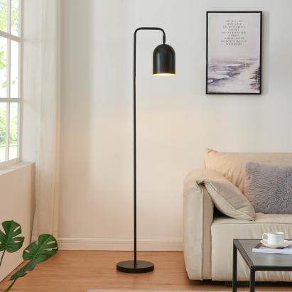 Lampadar Barnard din metal, negru, 159 cm, design modern [lux.pro]