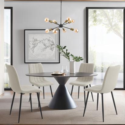 Esszimmerstuhl Elsern 4er Set Beige [en.casa]