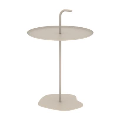 Masă laterală metalică Calimera pentru exterior, 56,5 x Ø 38 cm, champagne