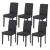 Set 6 scaune dining Hamburg negre, tapitate textil, [en.casa]