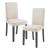 Set 2 scaune dining Hamburg tapițate bej cu picioare din lemn masiv