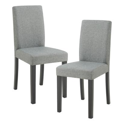 Set 2 scaune dining Hamburg tapițate, gri deschis, [en.casa]