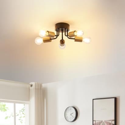 Deckenleuchte Barrow Schwarz/Gold [lux.pro]