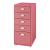 Dulap mobil de birou cu 5 sertare, roșu pepene, 69x28x41 cm