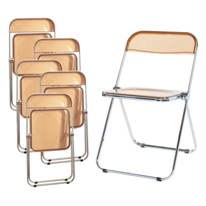 Set 6 scaune pliante transparente portocalii Pornainen [en.casa]