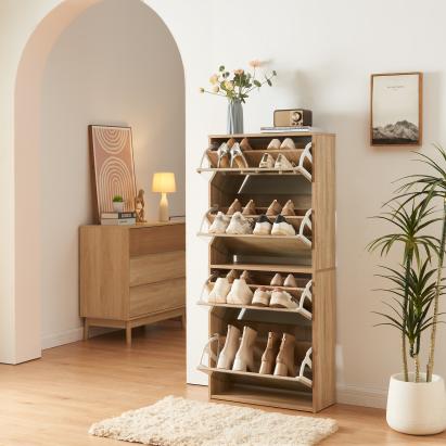 Pantofar Lund cu 4 clapete oglindă, finisaj stejar Sonoma