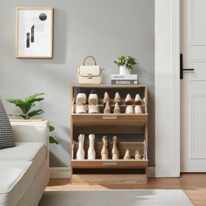 Pantofar Sykkylven cu 2 clapete, 81x63x24 cm, stejar Sonoma