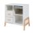Sideboard Kvaefjord 66x60x40 cm mit einer Jalousietür Weiß/Grau [en.casa]