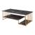 Couchtisch Klibro 120x60x42 cm Marmoroptik, schwarz/Goldfarben [en.casa]
