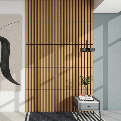 Set 4 panouri acustice de perete Vang 60x60 cm, stejar închis