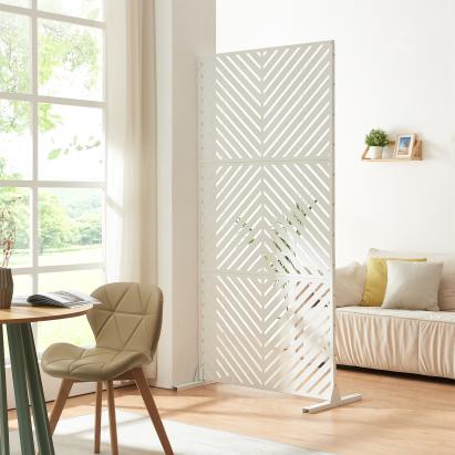 Paravan despărțitor Kekan din oțel alb 200x100x50 cm