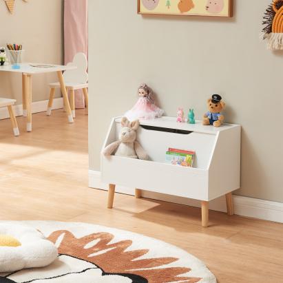 Spielzeugkiste Aavanrar 60x30x43 cm Weiß [en.casa]