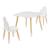 Set masă și 2 scaune pentru copii, alb, model nor, din MDF și lemn