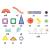 Set de constructie din cuburi magnetice educative pentru copii 134 de piese, multicolor Household NewTrend