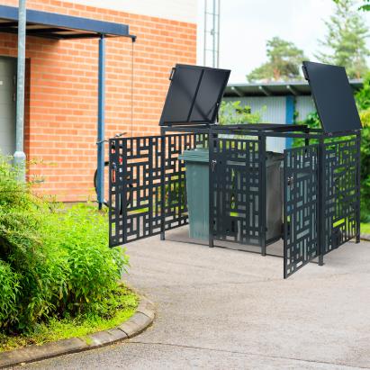 Masca pubele Bernalda pentru 3 recipiente 240 L, otel antracit