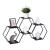 Set 3 rafturi hexagonale Tand din oțel negru pentru decor și depozitare