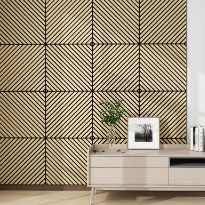 Akustik-Wandpaneel 16er Set Vang diagonal 60x60 cm Eichenoptik, hell [NEU.HOLZ]