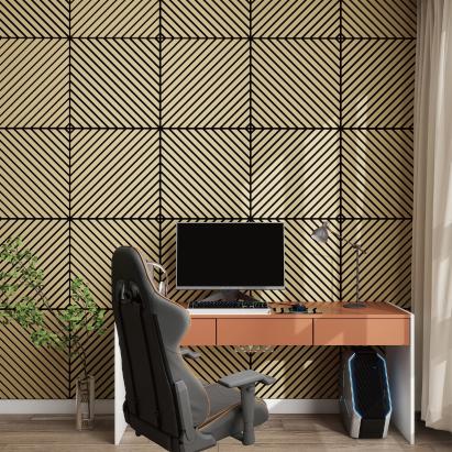 Akustik-Wandpaneel 16er Set Vang diagonal 60x60 cm Eichenoptik [NEU.HOLZ]