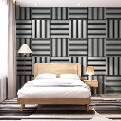 Akustik-Wandpaneel 16er Set Vang 60x60 cm Eichenoptik, hellgrau [NEU.HOLZ]