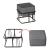 Set 2 taburete stivuibile cu functie de masuta, patrate, gri inchis