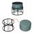 Set 2 taburete rotunde cu funcție masă, verde, design modern